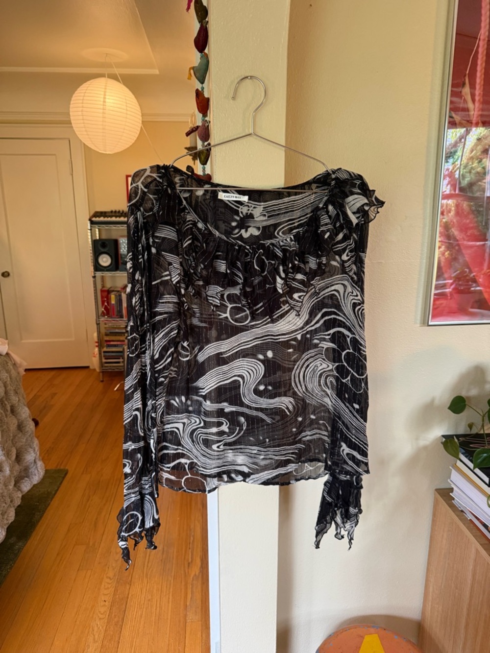 Vintage Y2K Sparkly Sheer Blouse